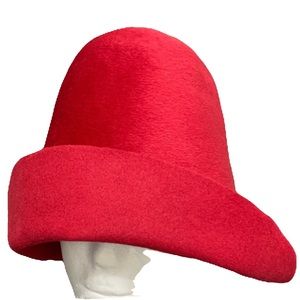 Vintage Convertible Red Cloche Hat